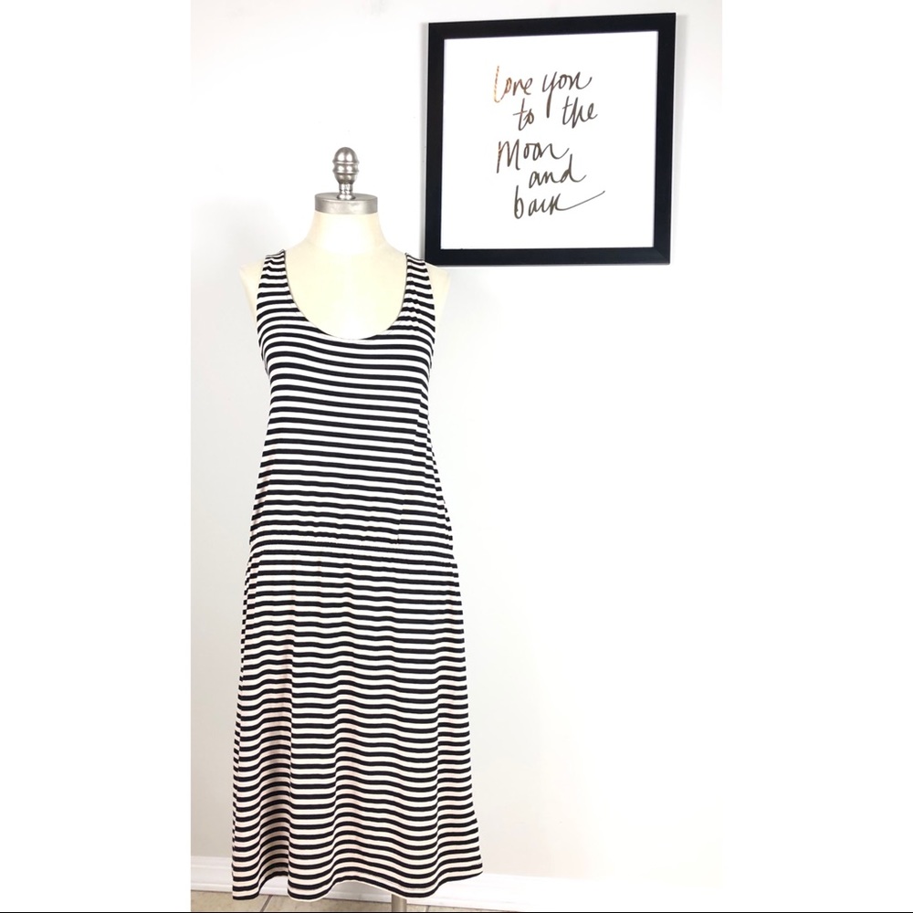 H&M dress maxi stripe sleeveless casual summer